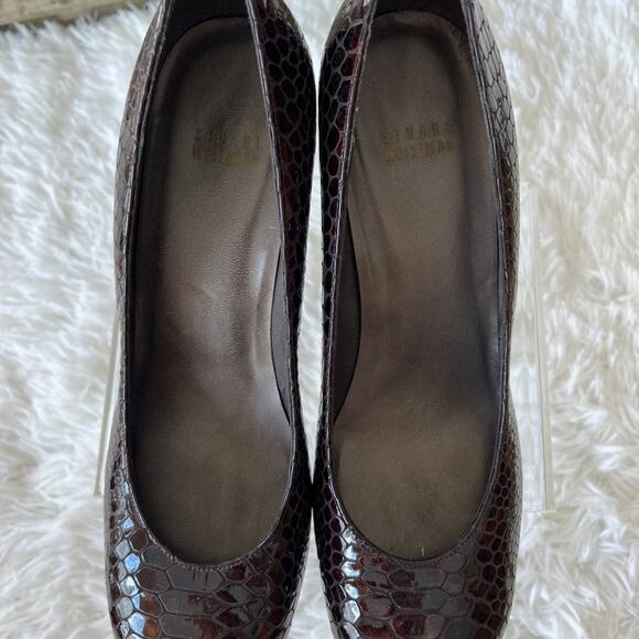 Stuart Weitzman Snake Print  Med wedge Shoes  Size 9B NWOT - Picture 5 of 5